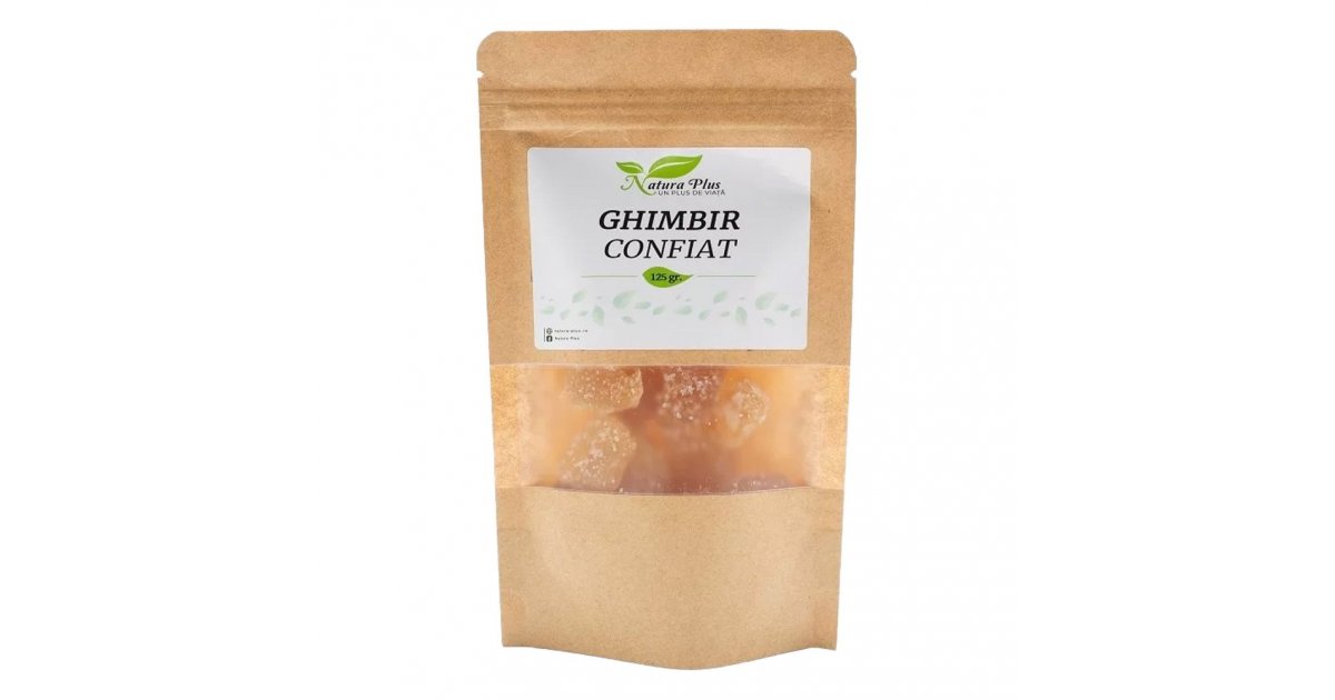 Ghimbir Confiat, 125g, Natura Plus - Natura-Plus.ro