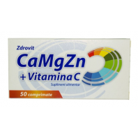 Supliment alimentar CaMgZn + Vitamina C Zdrovit, 50 comprimate