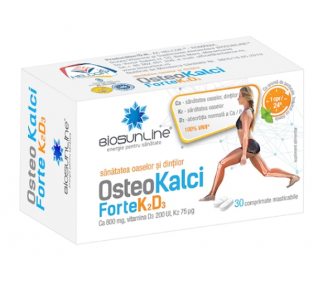Supliment alimentar Osteo Kalci Forte K2D3, 30 comprimate masticabile