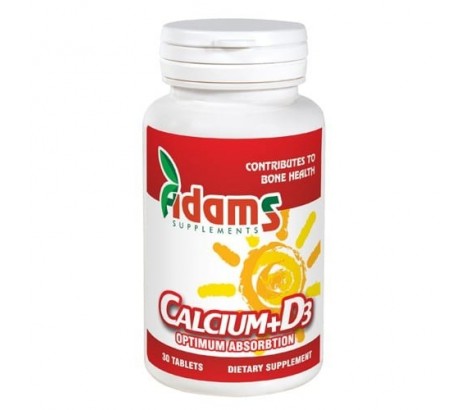 Calciu + Vitamina D3 30tab. Adams Supplements