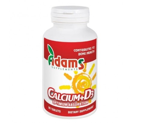 Calciu + Vitamina D3 90tab. Adams Supplements